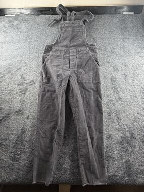 Aerie Women’s Gray Corduroy Overalls Bib Pants Size XS